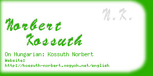 norbert kossuth business card